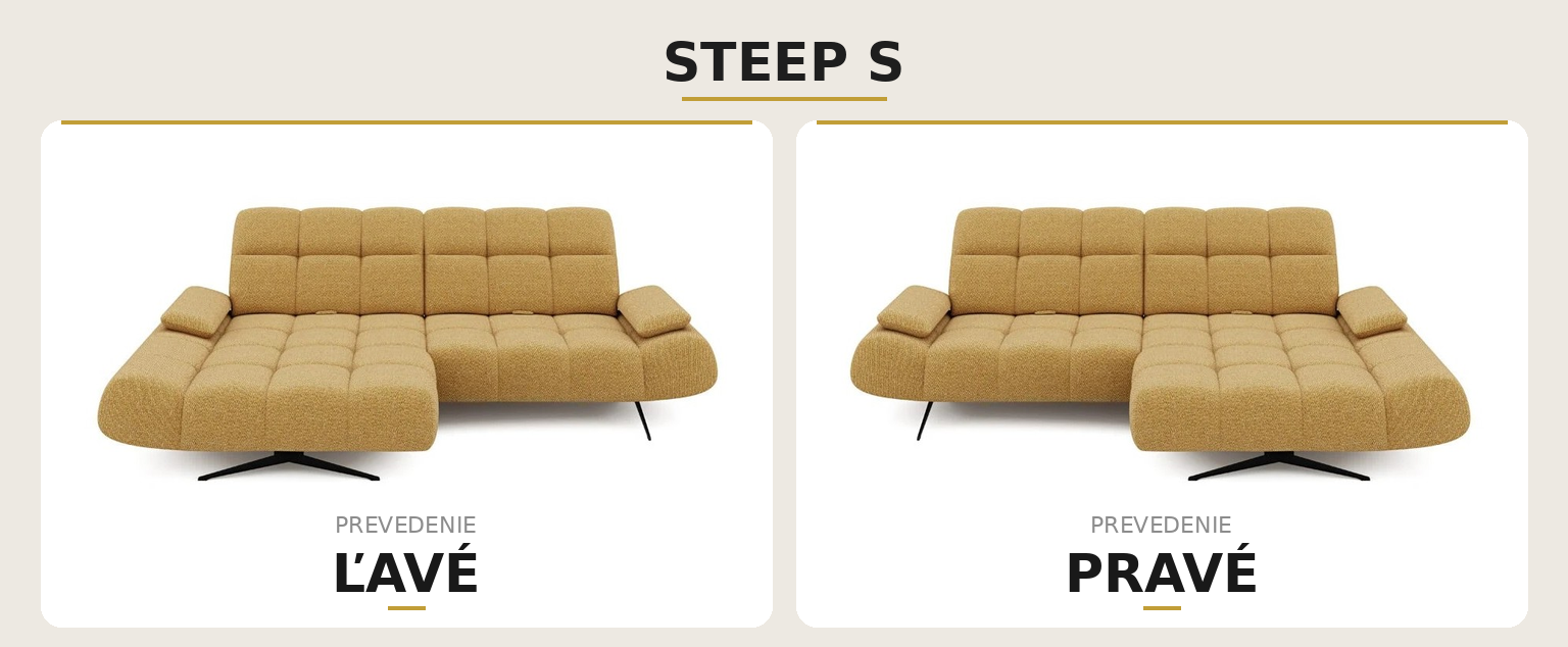 Sedacia súprava STEEP S – ľavé a pravé prevedenie